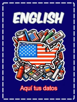 Portada para cuaderno de inglés Aestethic 4